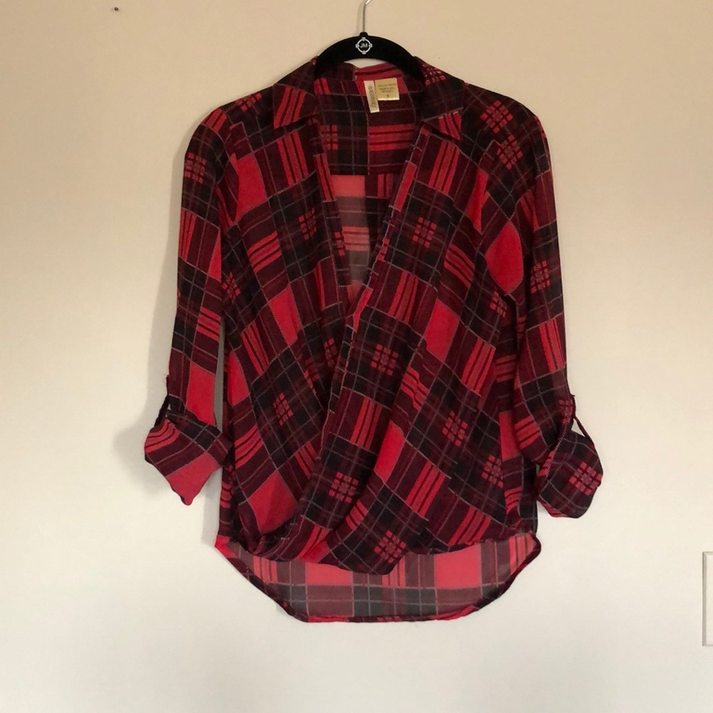 Red Plaid Blouse